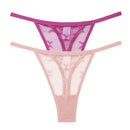 2PCS/Set Mesh Transparent Thong Women Panties Underwear Women Seamless G-String Female Underpants Intimates Lingerie S-XL