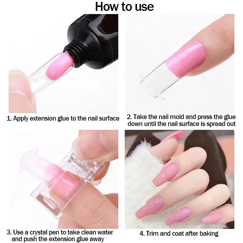 Acrylic Nail Clip Transparent Gel Quick Building Nail Tips Clips Fingernail Extension UV Clamps Manicure Art Builder Tools Set