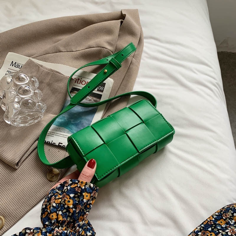 Pu Leather Woven Small Waist Bags For Women Luxury Brand Shoulder Bag New Trend Women Hand Bag 2022 Messenger bag Female Purses