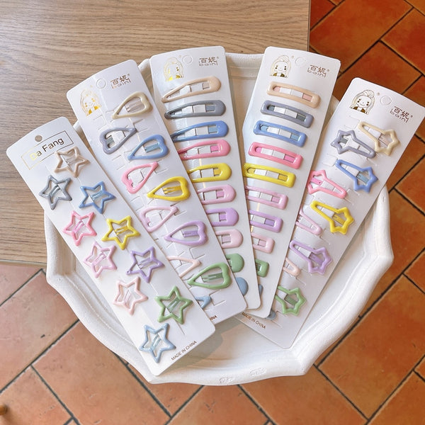 10pcs Snap Hair Clips for Girls Clip Pins BB Hairpins Color Metal Barrettes for Baby Children Women Girls Styling Accessories