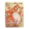 Newest Pokemon Vmax V GX EX Shiny Gold Metal Card PV French Game Tag Team Fighting Ordering Series Child Christmas Gift