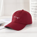 Cotton Women Baseball Cap Letter Embroidery Outdoor Visor Sun Hat Unisex Solid Color Simple Hip Hop Cap Adjustable Casual Bonnet