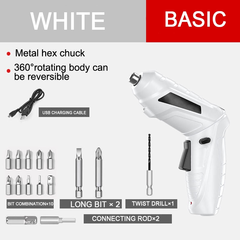 Electric Screwdriver Battery Rechargeable Cordless Screwdriver Powerful Impact Wireless Screwdriver Drill Electric Screw Driver