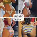 FINETOO 3Pcs/Set Colorful Stripes Panties Women&