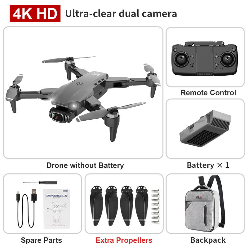 XKJ L900 PRO GPS Drone 4K Dual HD Camera Professional Aerial Photography Brushless Motor Foldable Quadcopter RC Distance1200M