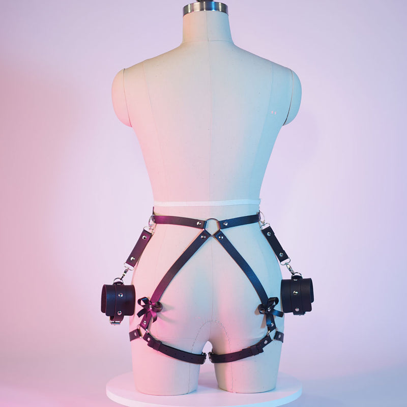 Sexy Body Bondage Women Leg Harness Belts Leather Harness Women Garter Belt Tight Garter Suspenders Straps Stockings With Belt