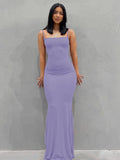BOOFEENAA Strap Backless Long Maxi Dresses Party Club Vacation Outfits for Women Sexy Casual Summer Dress 2022 Wholesale C85CZ24