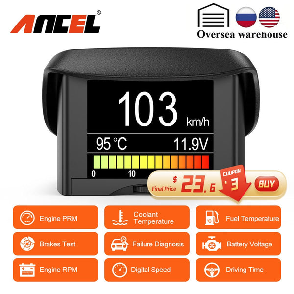 Automobile On-board Computer ANCEL A202 Car Digital OBD 2 Computer Display Speed Fuel Consumption Temperature Gauge OBD2 Scanner