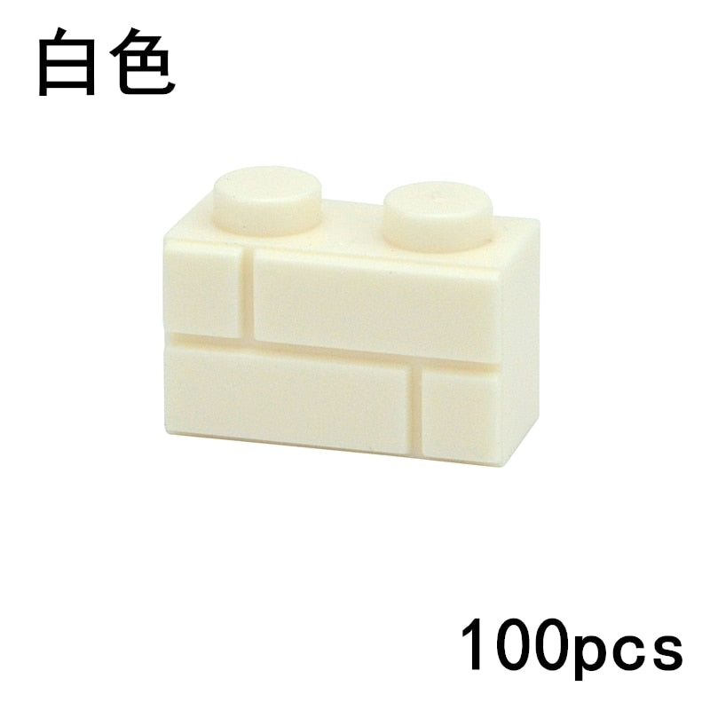 Thick Wall Figures Bricks Compatible 98283 15533 DIY 1x2 1x3 1x4 1+2 Dots Building Blocks Educational House Contruction Toys