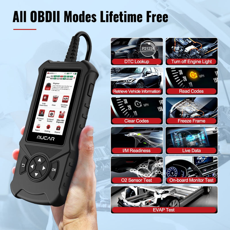 MUCAR CDE900 OBD2 Car Diagnostic Tool Engine TCM ABS SRS System Auto Car Code Reader for Mechanics Scanner Lifetime Free Upgrade