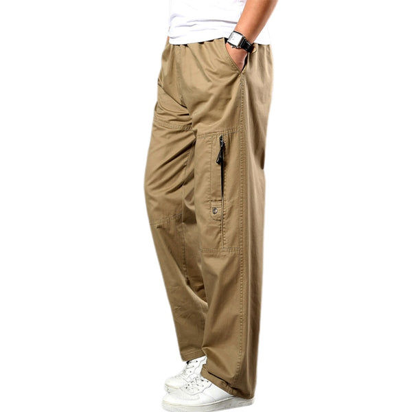 Loose Straight men pants summer Tactical Cargo Pants Multiple Pockets Fitness Work Male Trousers Streetwear Big Size 5XL