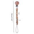 1pc Crochet Bunny Baby Pacifier Clip Chain BPA Free Wooden Beads Appease Soother Chain Clips Newborn Dummy Holder Nipple Clip