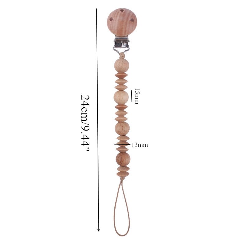 1pc Crochet Bunny Baby Pacifier Clip Chain BPA Free Wooden Beads Appease Soother Chain Clips Newborn Dummy Holder Nipple Clip