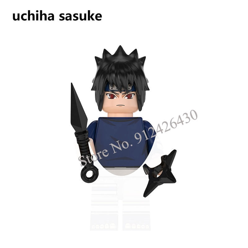 Naruto Sasuke Kakashi Akatsuki bricks Building Blocks Anime cartoon Mini Action Figures Heads Assembly Toys kids Christma Gifts