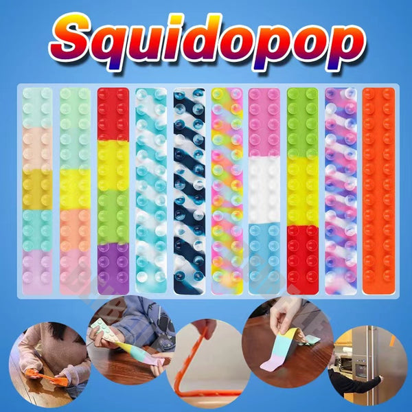 Suction Cup Squidopop Fidget Toy Square Pat Silicone Sheet Children Stress Relief Squeeze Toy Antistress Soft Squishy toy 2022