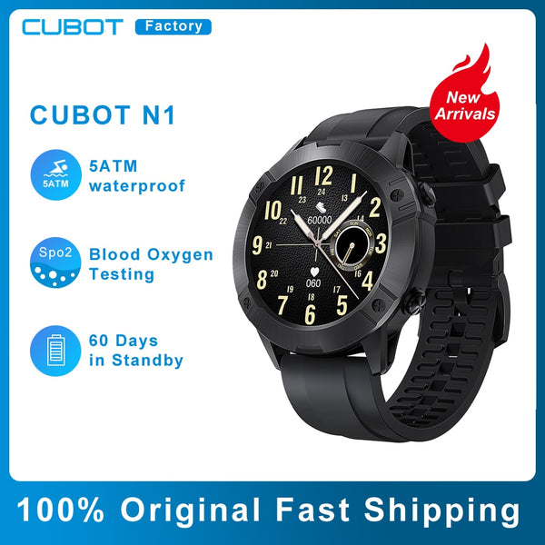Cubot N1 2021 Smart Watch Men Women Blood Oxygen Fitness Bracelet  5ATM Waterproof Smartwatch For Android IOS