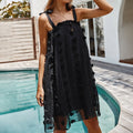 Sleeveless Halter Maxi Summer Dress For Women Fashion Ruffle Beach Long Robe 2022 Elegant Slip Holiday Hollow Out Sundress