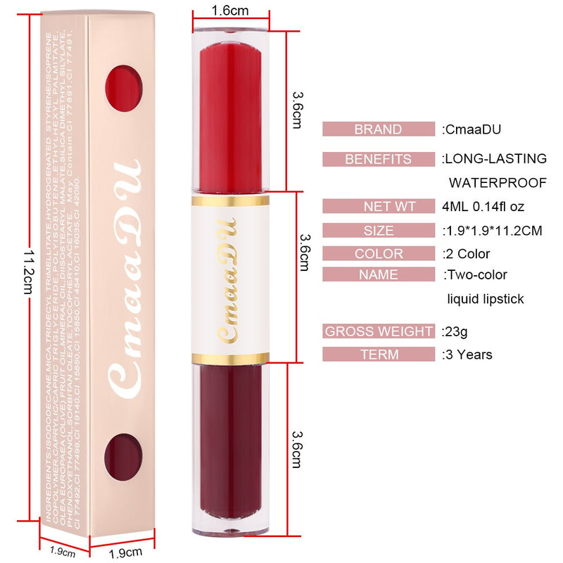 5 In 1 Matte Lipstick Kit Combo Strip Velvet Sexy Red Lip Tint Non-stick Cup Lip Gloss Lip Oil Makeup Lips Cosmetic Set