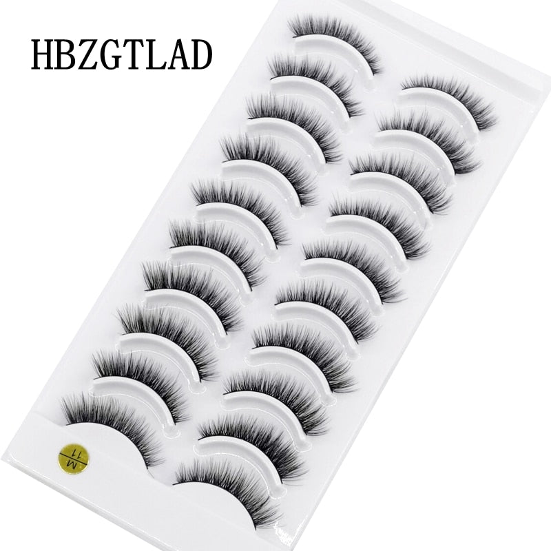NEW 10 Pairs Natural False Eyelashes Fake Lashes Long Makeup 3d Mink Lashes Extension Eyelash Mink Eyelashes for Beauty 54
