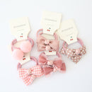 10Pcs/Lot Sweet Hair Band Girls Hair Ties Bows Elastic Rubber Band Flower Small Ball Scrunchies Baby Kids Hair Accessories Gift