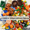 Food Building Blocks City Friend Accessories Bread Chips Roast Chicken Pizza Hot Dog Fish Fruit Carrot Basket Classic DIY Bricks