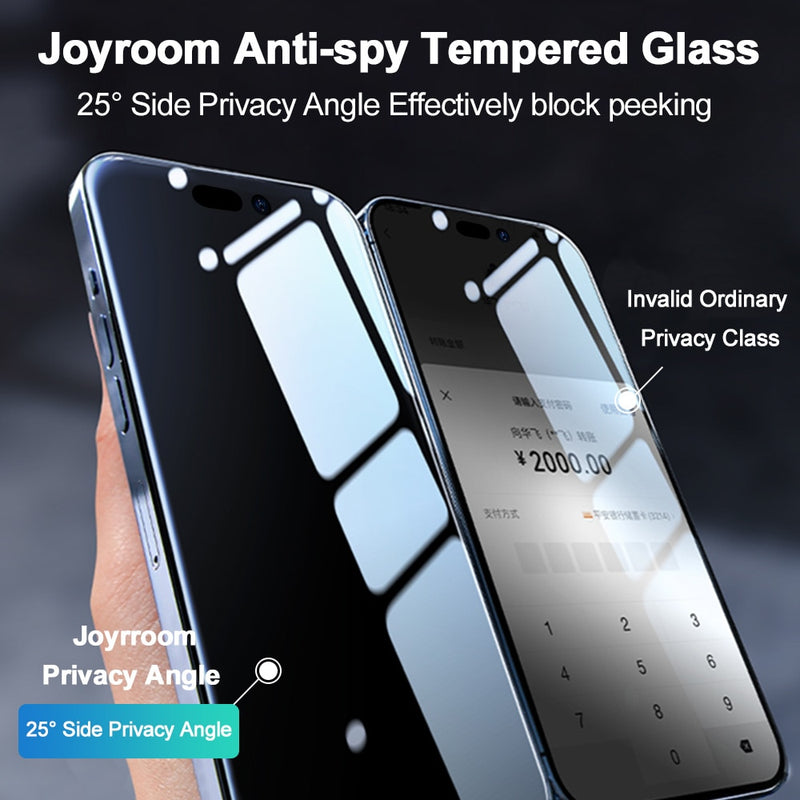 Joyroom Private Glass For iphone 14 13 12 Pro Max  Privacy  Screen Protector Anti-spy Tempered Glass For iPhone 14 Plus
