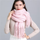 2022 New Women Plaid Scarf Winter Pashmina Shawls Cashmere Thick Wraps Lady Tassel Warm Scarves Rainbow Hairy Bufanda