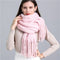 2022 New Women Plaid Scarf Winter Pashmina Shawls Cashmere Thick Wraps Lady Tassel Warm Scarves Rainbow Hairy Bufanda