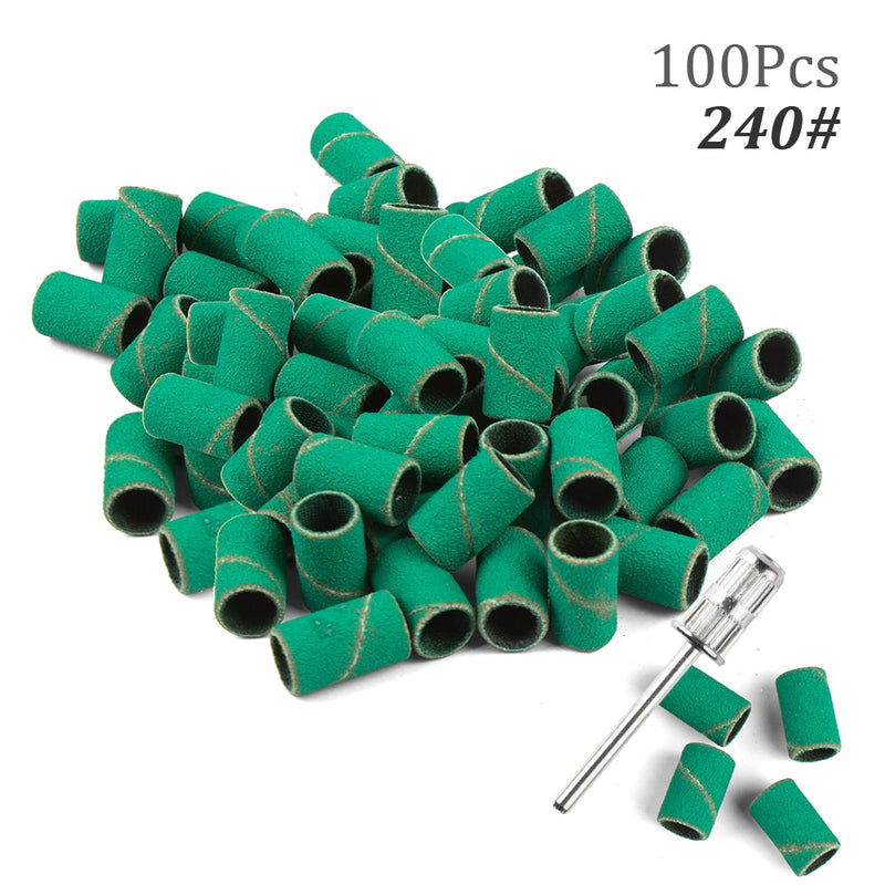 100pcs 80''/120''/180" Nail Art Sanding Bands Gel Polish Remover Tool Accessory for Electric Nail Machine Nail Drill Bits
