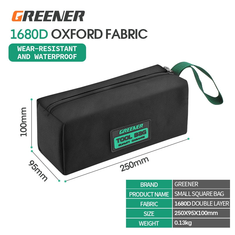Greener Multi-Function Tool Bag Multi-Pocket Waterproof Anti-Fall Storage Bag 1680D Oxford Cloth Electrician Bag