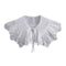 Royal Style Cotton Fake Collar Shawl Wrap Hollow Out Floral Lace Ruffled Trim Necklace Pointed Triangle Lapel Blouse