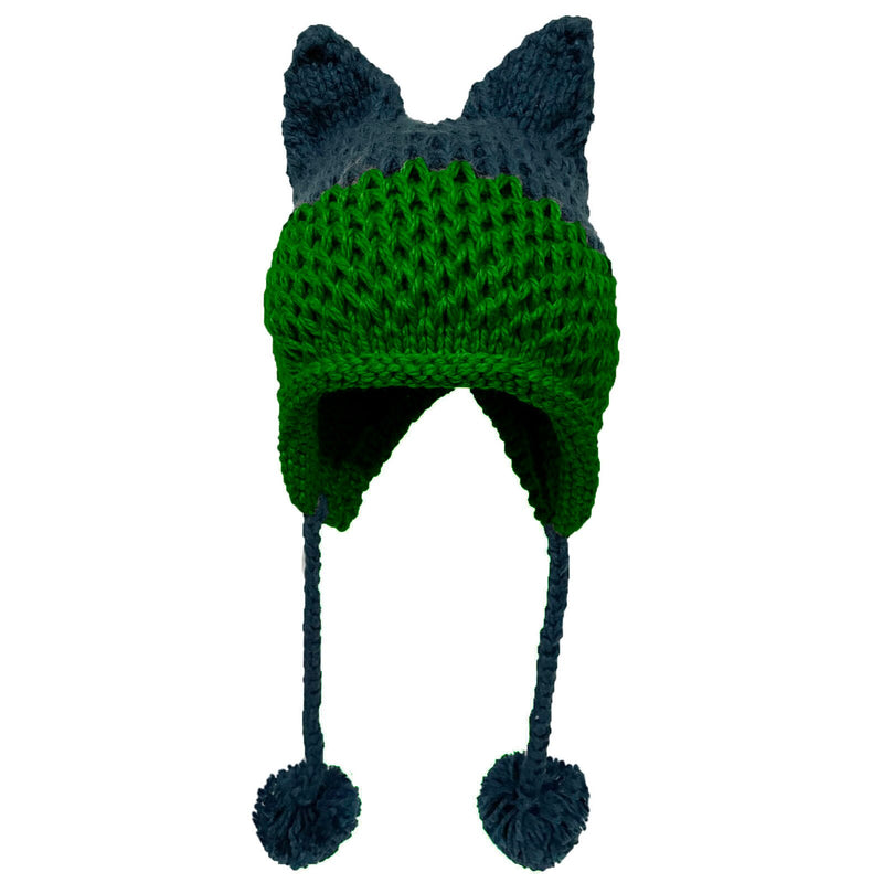 BomHCS Cute Fox Ears Beanie Winter Warm 100% Handmade Knit Hat