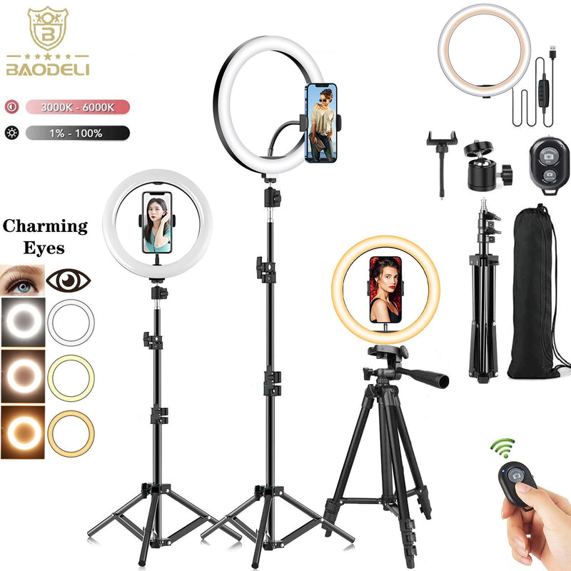 10&quot; 26cm LED Selfie Ring Light Photography Video Light RingLight Phone Stand Tripod Fill Light Dimmable Lamp Trepied Streaming