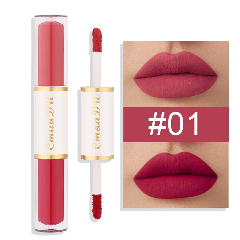 5 In 1 Matte Lipstick Kit Combo Strip Velvet Sexy Red Lip Tint Non-stick Cup Lip Gloss Lip Oil Makeup Lips Cosmetic Set