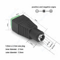 12V 3A 5.5mm 2.1mm Plug Socket DC Connectors DC Power Socket Male Female Jack Screw Nut Panel Mount DC Power Adapter Connector