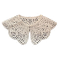 Royal Style Cotton Fake Collar Shawl Wrap Hollow Out Floral Lace Ruffled Trim Necklace Pointed Triangle Lapel Blouse