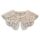 Royal Style Cotton Fake Collar Shawl Wrap Hollow Out Floral Lace Ruffled Trim Necklace Pointed Triangle Lapel Blouse