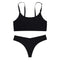 Women Seamless Bra Set Sexy Thong Low Waist Panties Wire Free Bra Bralette Lingerie Brassiere Ice Silk Female Underwear Set