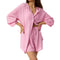 Cotton and Linen suit 2021 Women Solid Clothes Set Half Sleeve Lapel Neck Button-up Shirt+Irregular Hem Drawstring Shorts Sets