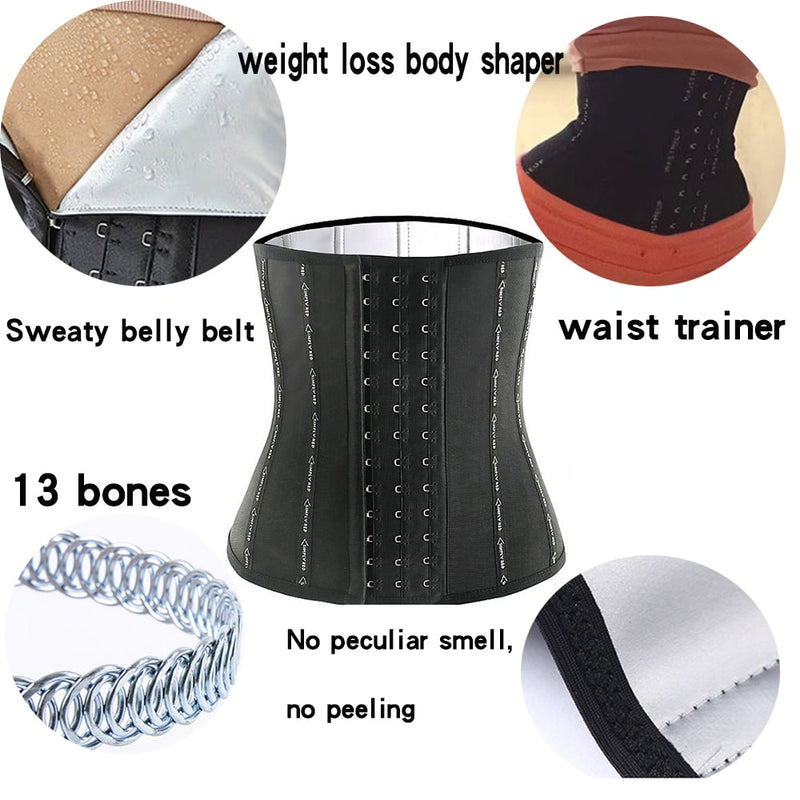 Sauna Sweat Belt Sweat To Lose Weight Woman Postpartum Waist Trainer Slimming Sheath Woman Flat Belly Fat Burning Girdle Corset