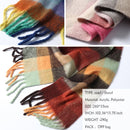 2022 New Women Plaid Scarf Winter Pashmina Shawls Cashmere Thick Wraps Lady Tassel Warm Scarves Rainbow Hairy Bufanda
