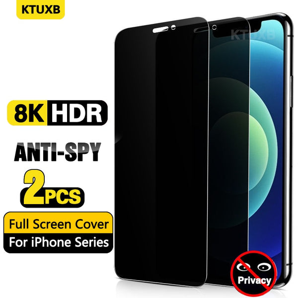 2PCS Privacy Protective Glass For iPhone 11 12 13 Pro Max XR Anti Spy Tempered Glass For iPhone 14 Pro Max Screen Protector Film