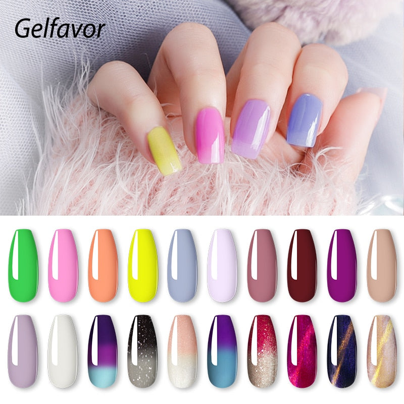 GELFAVOR Gel Nail Polish Glitter 8ML Semi-permanent Varnish Hybrid UV Nail Gel Polish For Manicure Nail Art Design Gel Varnishes