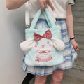 New Kawaii Sanrioed My Melody Cinnamoroll Cartoon Plush Bag Anime Soft Stuffed Animals Plushie Backpack Girls Doll Toys Gifts