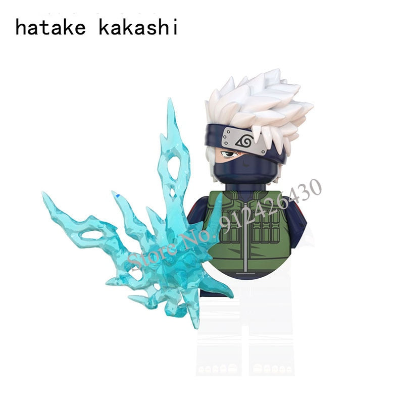 Naruto Sasuke Kakashi Akatsuki bricks Building Blocks Anime cartoon Mini Action Figures Heads Assembly Toys kids Christma Gifts