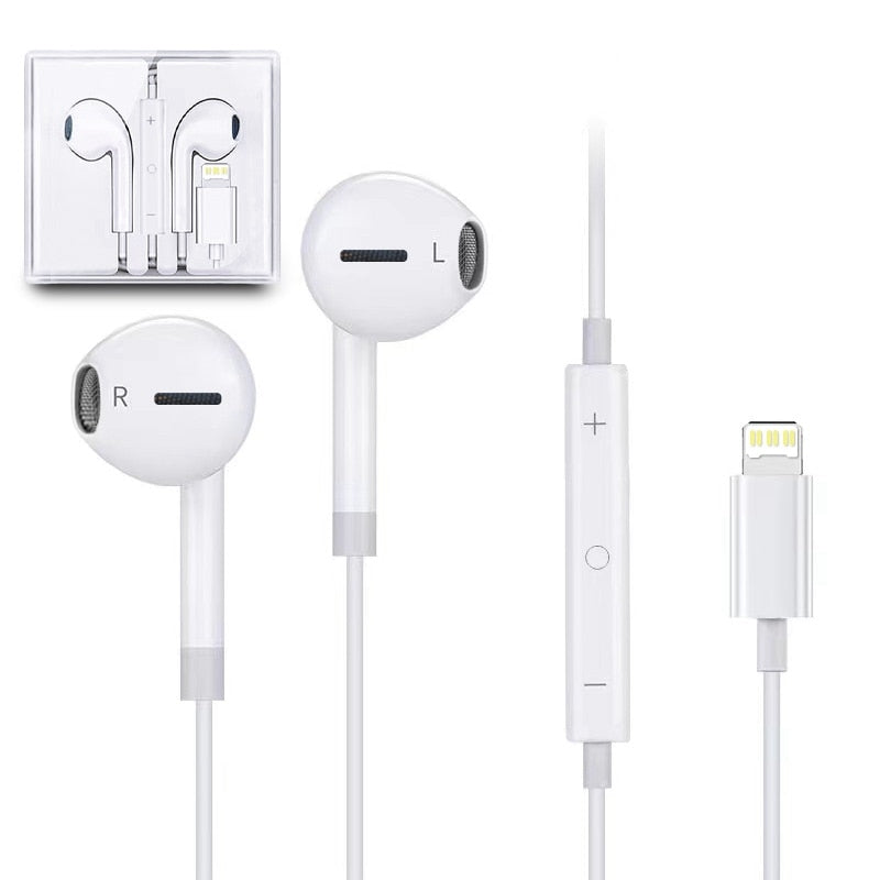 In Ear Headphones Wired for Iphone Lightning Earphones for Iphone 12 11 pro 8 7 Plus X XS MAX XR iPod Wired Earbuds with Mic