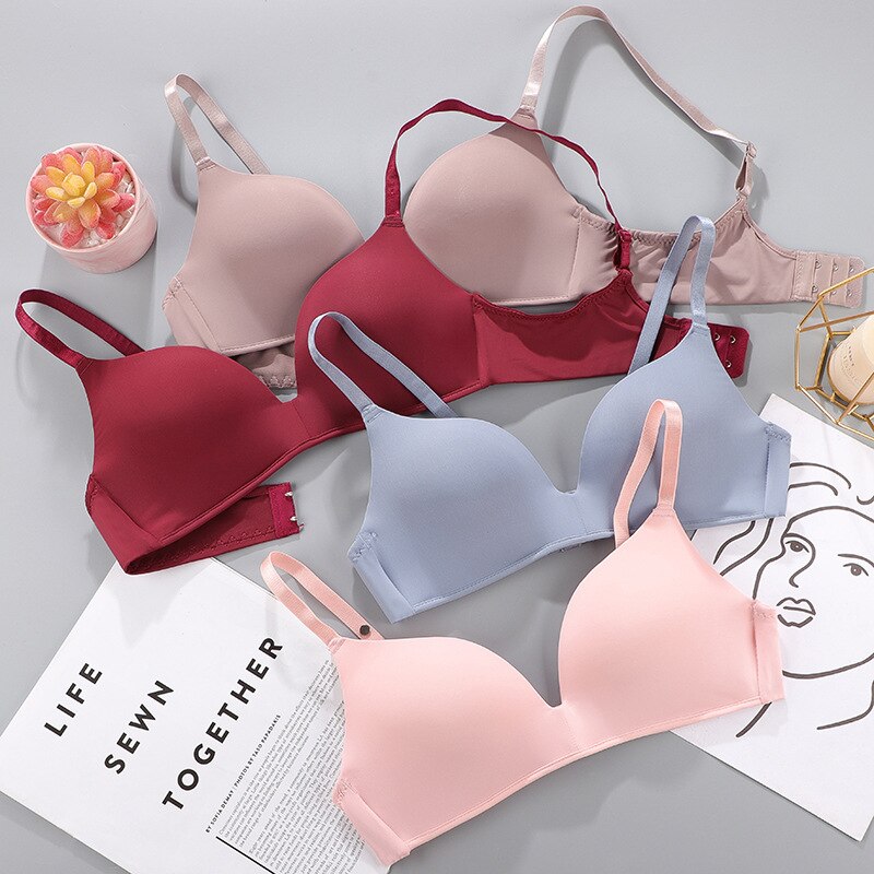 Sexy No Wire Push Up Underwear Women Seamless Bra Girls Students Breathable Thin Bras Female&