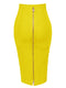 16 Colors XL XXL Sexy Solid Zipper Orange Blue Black Red White Pink Bandage Skirt Women Elastic Bodycon Summer Pencil Skirt 58cm