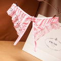 Sexy Crotch Opening Women&#39;s Panties Lingerie Lace Bowknot G-string Thong Floral Temptation Underwear for Ladies Erotic Pantys