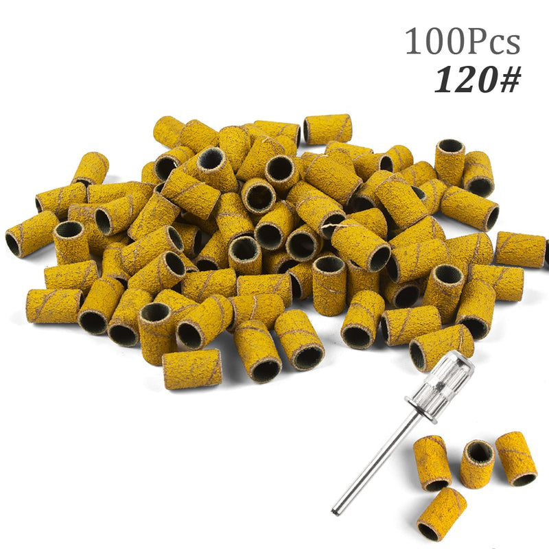 100pcs 80''/120''/180" Nail Art Sanding Bands Gel Polish Remover Tool Accessory for Electric Nail Machine Nail Drill Bits